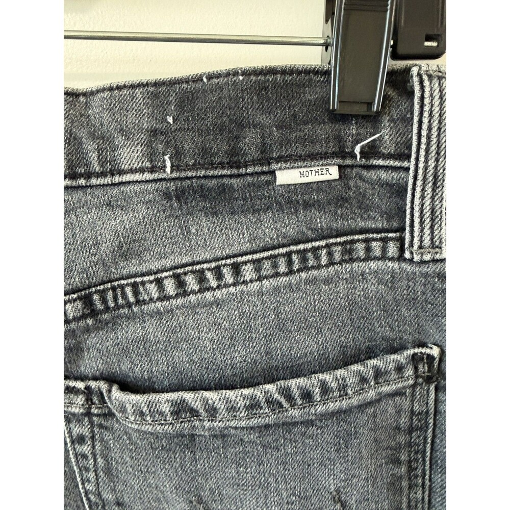 MOTHER The Rambler zip flood Ankle Jeans washed Black 27 $238 raw hem - Picture 7 of 7